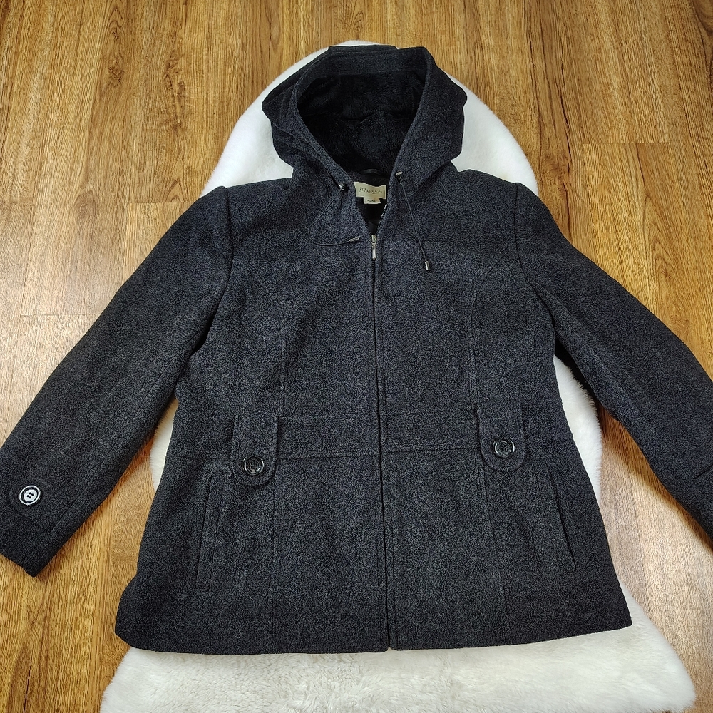 St John’s Bay Wool Cashmere Blend Zip Up Coat - Picture 9 of 12